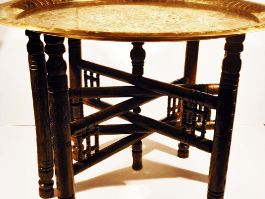 Moroccan Brass Tray Table